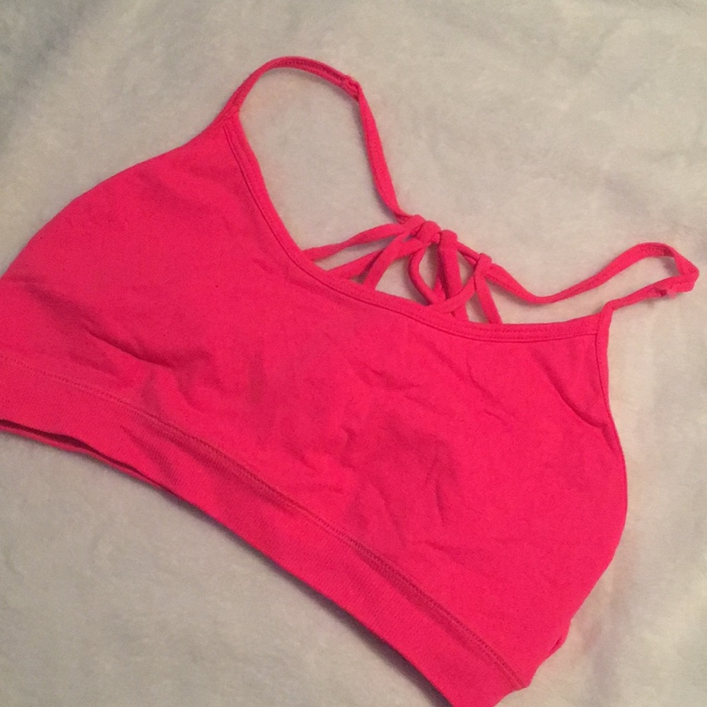 Pink sports bra